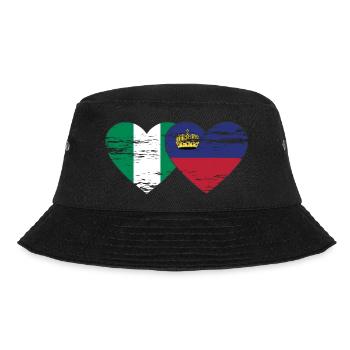Nigeria Liechtenstein Flagge Herz used - Bucket Hat - Schwarz - Vorne - Lela (165cm)