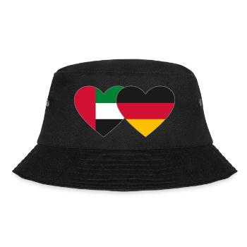 Vereinigte Arabische Emirate Deutschland Herz - Bucket Hat - Schwarz - Vorne - Lela (165cm)