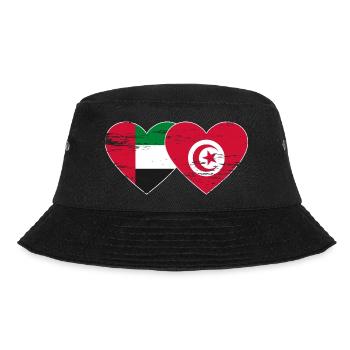 United Arab Emirates Tunisia Heart - Bucket Hat - black - Front - Lela (165cm)