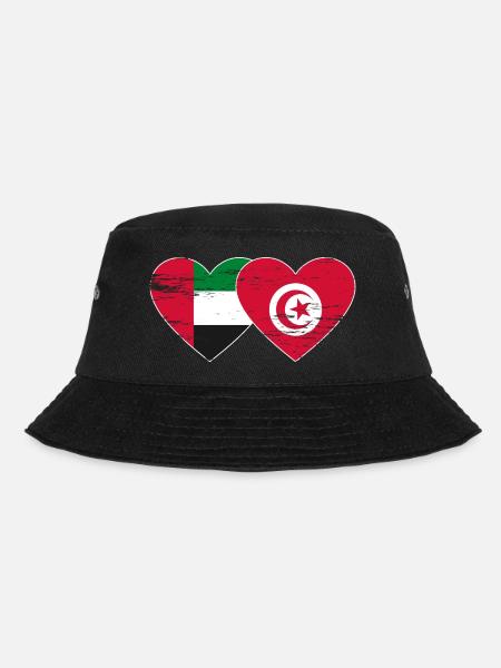 Émirats Arabes Unis Tunisie Cœur - Bob - noir