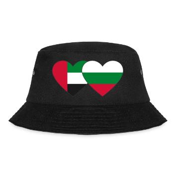 Vereinigte Arabische Emirate Bulgarien Flagge Herz - Bucket Hat - Schwarz - Vorne - Lela (165cm)