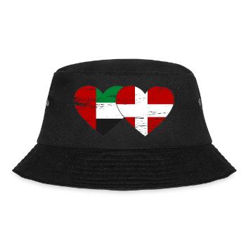 Vereinigte Arabische Emirate Dänemark Flagge Herz - Bucket Hat - Schwarz - Vorne - Lela (165cm)