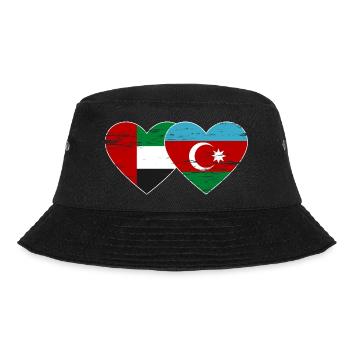 Vereinigte Arabische Emirate Azerbaycan Flagge - Bucket Hat - Schwarz - Vorne - Lela (165cm)