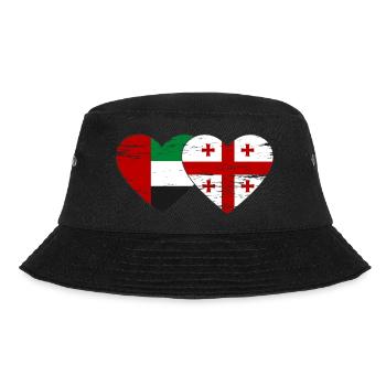 Vereinigte Arabische Emirate Georgien Flagge - Bucket Hat - Schwarz - Vorne - Lela (165cm)