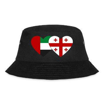 United Arab Emirates Georgia Flag Heart - Bucket Hat - black - Front - Lela (165cm)
