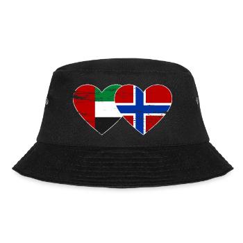 Vereinigte Arabische Emirate Norwegen Flagg - Bucket Hat - Schwarz - Vorne - Lela (165cm)