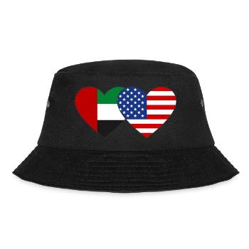 Vereinigte Arabische Emirate USA Flagge Herz - Bucket Hat - Schwarz - Vorne - Lela (165cm)