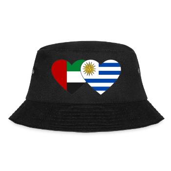 Vereinigte Arabische Emirate Uruguay Flagge Herz - Bucket Hat - Schwarz - Vorne - Lela (165cm)
