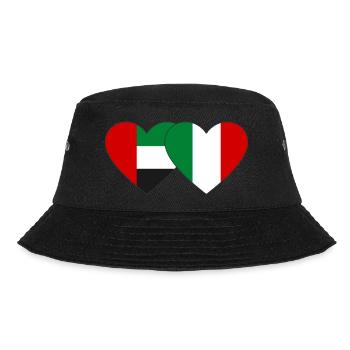 Vereinigte Arabische Emirate Italien Flagge Herz - Bucket Hat - Schwarz - Vorne - Lela (165cm)