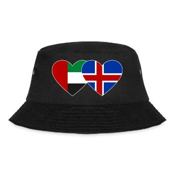 United Arab Emirates Iceland Flag Heart - Bucket Hat - black - Front - Lela (165cm)