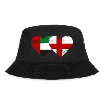 Vereinigte Arabische Emirate England Flagge Herz - Bucket Hat - Schwarz - Vorne - Lela (165cm)