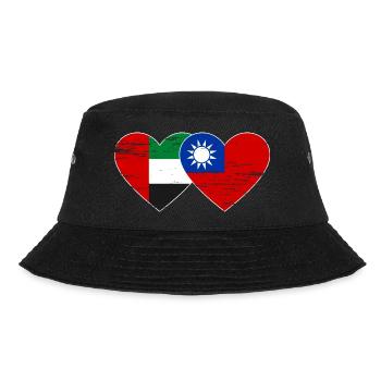 Vereinigte Arabische Emirate Taiwan Flagge Herz - Bucket Hat - Schwarz - Vorne - Lela (165cm)
