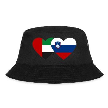 Vereinigte Arabische Emirate Slowenien Flagge Herz - Bucket Hat - Schwarz - Vorne - Lela (165cm)