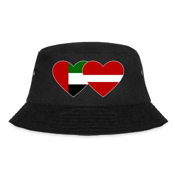 United Arab Emirates Latvia Flag Heart - Bucket Hat - black - Front - Lela (165cm)