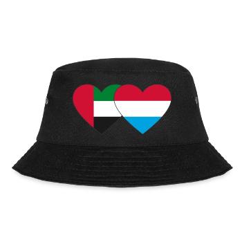 Vereinigte Arabische Emirate Luxemburg Flagge Herz - Bucket Hat - Schwarz - Vorne - Lela (165cm)