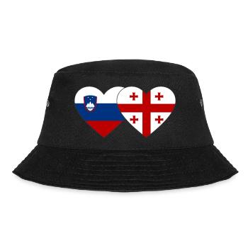 Slowenien Georgien Flagge Herz - Bucket Hat - Schwarz - Vorne - Lela (165cm)