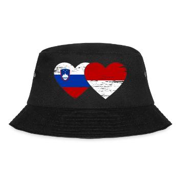 Slovenia Indonesia Flag Heart used - Bucket Hat - black - Front - Lela (165cm)