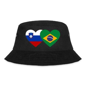 Slowenien Brasilien Flagge Herz - Bucket Hat - Schwarz - Vorne - Lela (165cm)