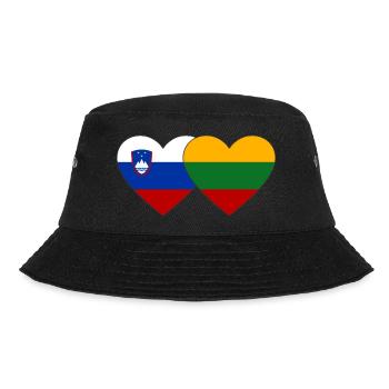 Slowenien Litauen Flagge Herz - Bucket Hat - Schwarz - Vorne - Lela (165cm)
