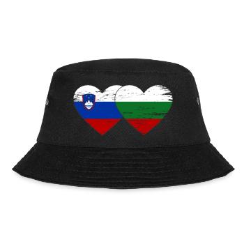 Slovenia Bulgaria Flag Heart used - Bucket Hat - black - Front - Lela (165cm)
