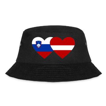 Slovenia Latvia Flag Heart - Bucket Hat - black - Front - Lela (165cm)