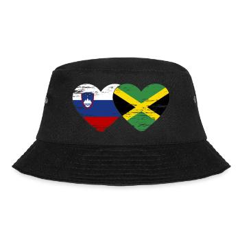 Slovenia Jamaica flag heart used - Bucket Hat - black - Front - Lela (165cm)