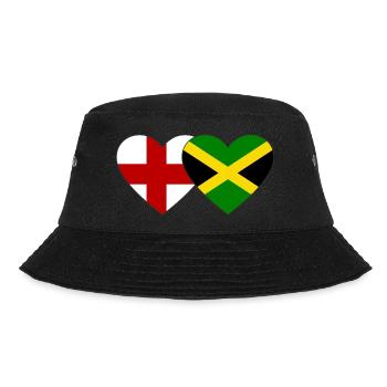 England Jamaika Flagge Herz - Bucket Hat - Schwarz - Vorne - Lela (165cm)