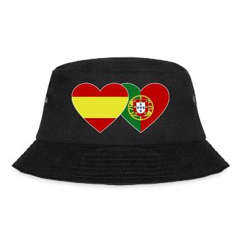 Spanien Portugal Flagge Herz - Bucket Hat - Schwarz - Vorne - Lela (165cm)