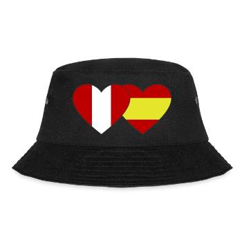 Peru Spanien Flagge Herz - Bucket Hat - Schwarz - Vorne - Lela (165cm)