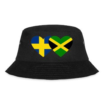 Schweden Jamaika Flagge Herz - Bucket Hat - Schwarz - Vorne - Lela (165cm)