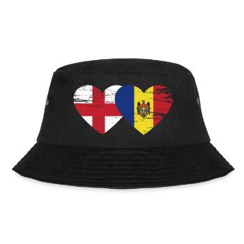 England Moldau Flagge Herz used - Bucket Hat - Schwarz - Vorne - Lela (165cm)