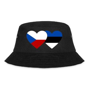 Tschechien Estland Flagge Herz - Bucket Hat - Schwarz - Vorne - Lela (165cm)