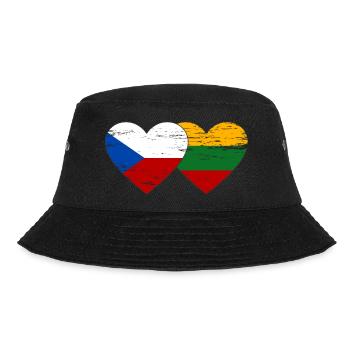 Czech Republic Lithuania Flag Heart Used - Bucket Hat - black - Front - Lela (165cm)