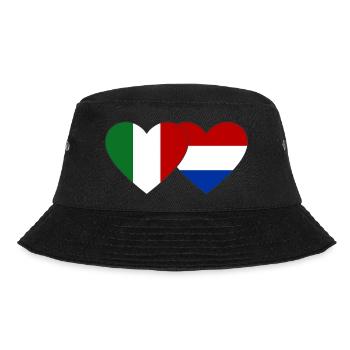 Italy Holland Flag Heart - Bucket Hat - black - Front - Lela (165cm)