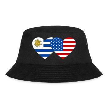 Uruguay USA Flagge Herz - Bucket Hat - Schwarz - Vorne - Lela (165cm)