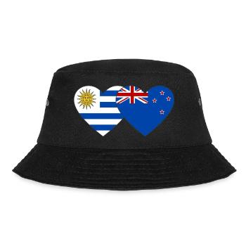 Uruguay Neuseeland Flagge Herz - Bucket Hat - Schwarz - Vorne - Lela (165cm)