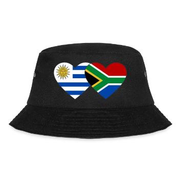 Uruguay South Africa Flag Heart - Bucket Hat - black - Front - Lela (165cm)