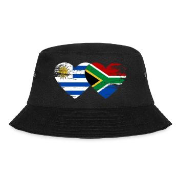 Uruguay Südafrika Flagge Herz used - Bucket Hat - Schwarz - Vorne - Lela (165cm)