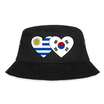 Uruguay Südkorea Flagge Herz - Bucket Hat - Schwarz - Vorne - Lela (165cm)