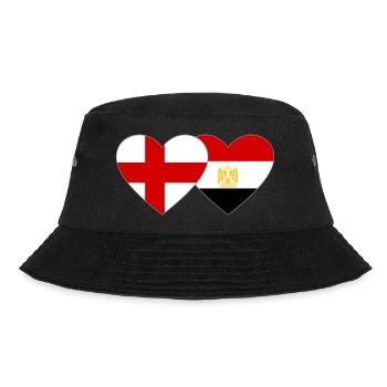 England Egypt Flag Hands Heart Shape - Bucket Hat - black - Front - Lela (165cm)
