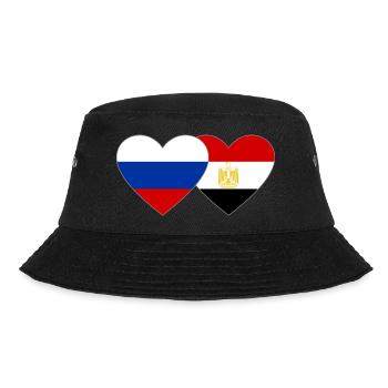 Russia Egypt Flag Hands Heart Shape - Bucket Hat - black - Front - Lela (165cm)