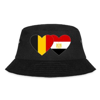 Belgium Egypt Flag Hands Heart Shape - Bucket Hat - black - Front - Lela (165cm)