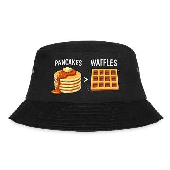 Pfannkuchen über Waffeln - Bucket Hat - Schwarz - Vorne - Lela (165cm)