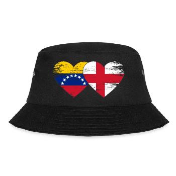 Venezuela England flag hands heart shape used - Bucket Hat - black - Front - Lela (165cm)