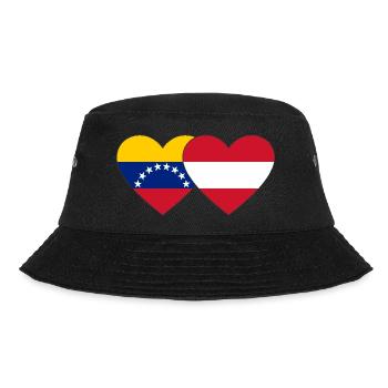 Venezuela Austria Flag Hands Heart Shape - Bucket Hat - black - Front - Lela (165cm)