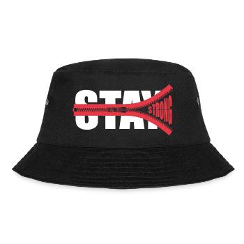 STAY STRONG - Encourage - Give strength - Bucket Hat - black - Front - Lela (165cm)