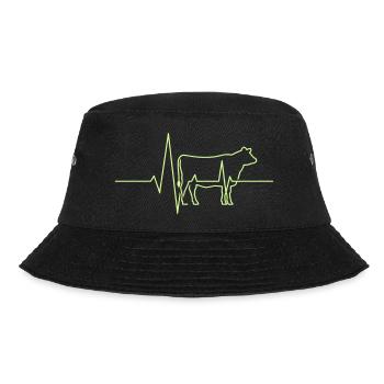 t Cow Farmer Heartbeat - Bucket Hat - black - Front - Lela (165cm)
