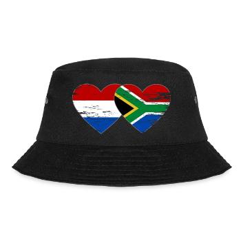 Holland Südafrika Flagge Hände Herzform used - Bucket Hat - Schwarz - Vorne - Lela (165cm)