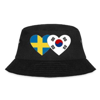 Sweden South Korea Flag Heart - Bucket Hat - black - Front - Lela (165cm)