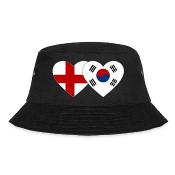 England Südkorea Flagge Herz - Bucket Hat - Schwarz - Vorne - Lela (165cm)